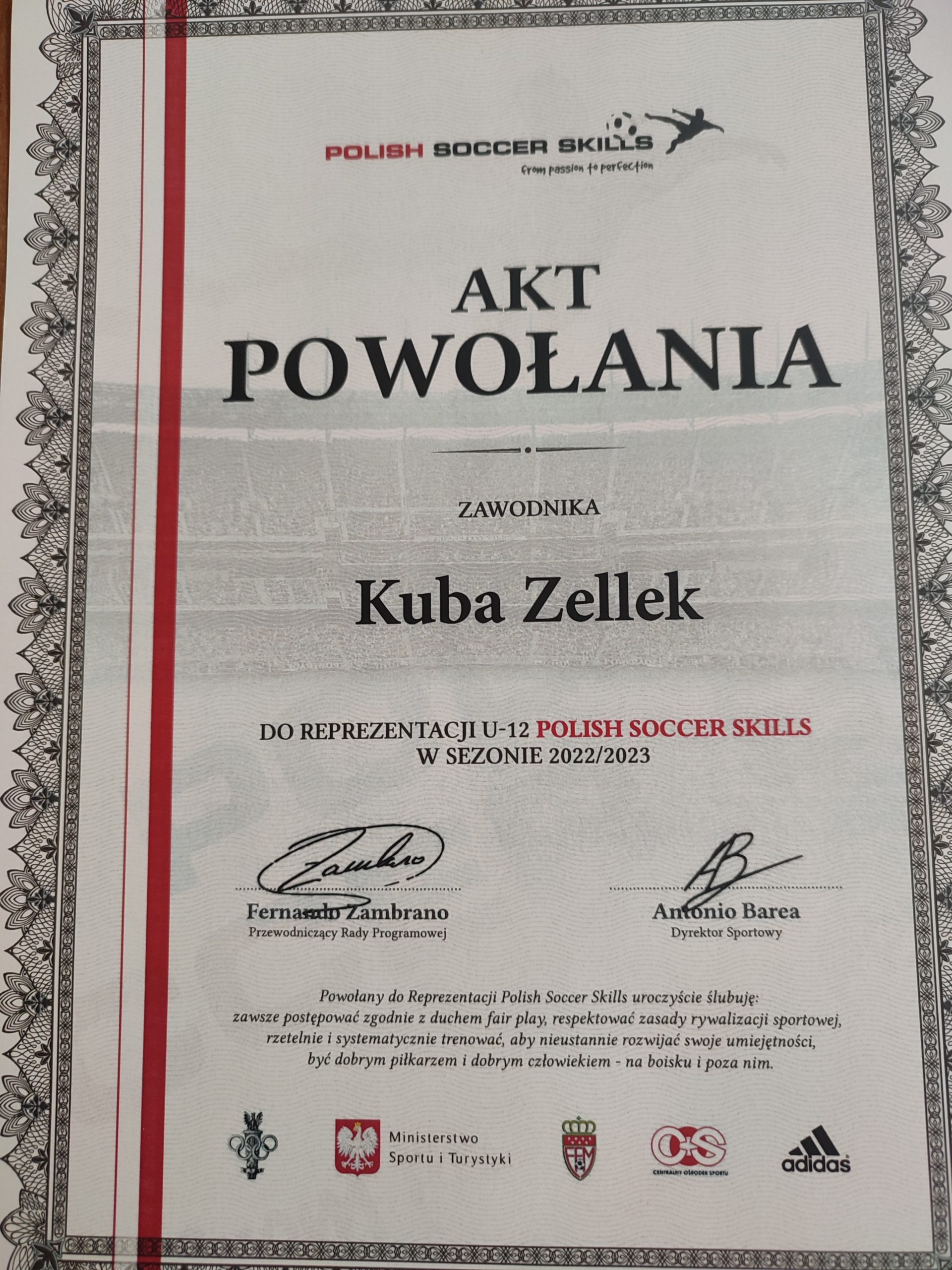 Nasz uczeń w reprezentacji U12 Polish Soccer Skills